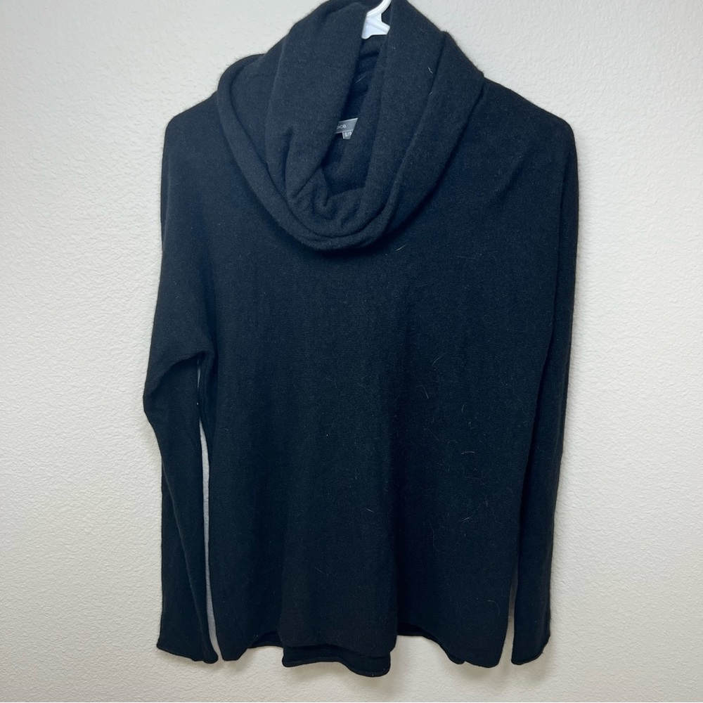 Vince cowl neck pullover sweater black wool cashmere soft cozy warm S women's